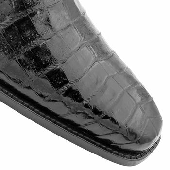 Anderson Black Genuine Crocodile Lace-Up By Mezlan Made In Spain Brand - Image 4