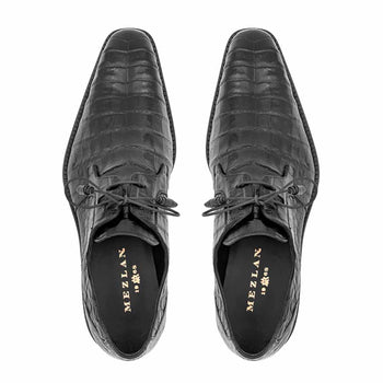 Anderson Black Genuine Crocodile Lace-Up By Mezlan Made In Spain Brand - Image 2