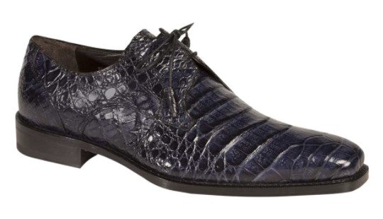 Men's Crocodile Lace Up Anderson Blue By Mezlan Made In Spain Brand