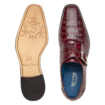 Belvedere Angelo Dk. Burgundy Genuine Crocodile Leather Loafer