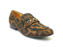Carrucci Animal Print Chain Buckle Loafer