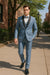 Dusty Blue Suit Color Tuxedo Shawl Collar Vested 3PC Mens Suit Slim Fit Jacket + Pants + Vest