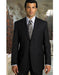 Athletic Cut Classic Suits Men's suit  Classic Relax Fit Pleated Pants 19 Inch Bottom Black