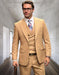 Athletic Suit - Camel Windowpane - Plaid Suit Modern Fit Side Vented Super 150's Wool Fabric