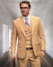 Athletic Suit - Camel Windowpane - Plaid Suit Modern Fit Side Vented Super 150's Wool Fabric