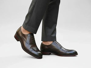 Carrucci Avon Cap Toe Oxford - Leather Sole Dress Shoe