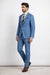 "Azure Elegance: Unconstructed Windowpane Blazer for Prom and Wedding Attire"