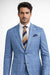 "Azure Elegance: Unconstructed Windowpane Blazer for Prom and Wedding Attire"