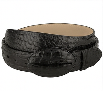 Original Caiman Hornback Skin Black Western Style Belt