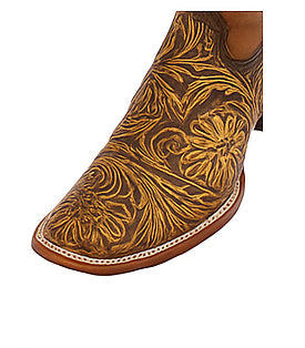 Botas de Cuero Cincelada Horma Rodeo Cuadrada - Image 6