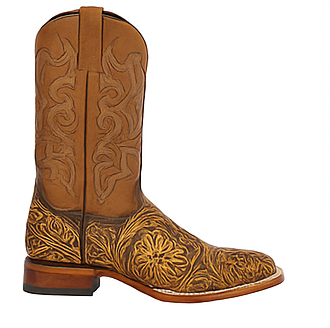 Botas de Cuero Cincelada Horma Rodeo Cuadrada