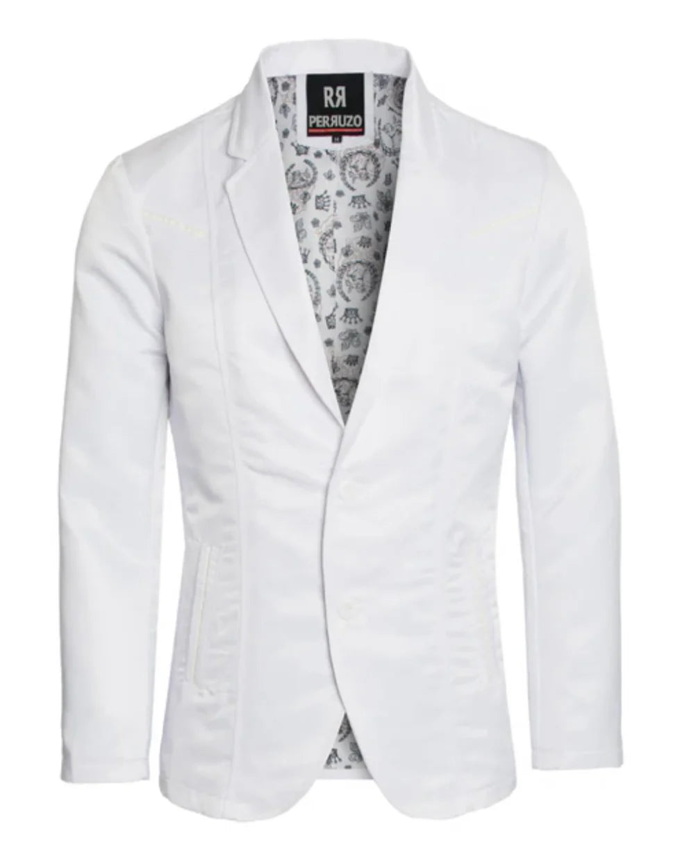 Men’s White Western Blazer – Slim Fit Shiny Finish Casual & Formal Party Jacket
