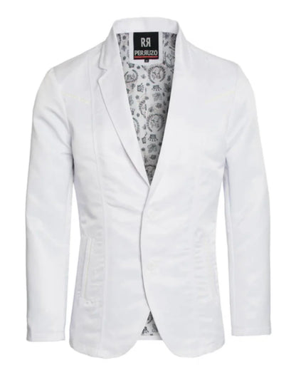 Men’s White Western Blazer – Slim Fit Shiny Finish Casual & Formal Party Jacket