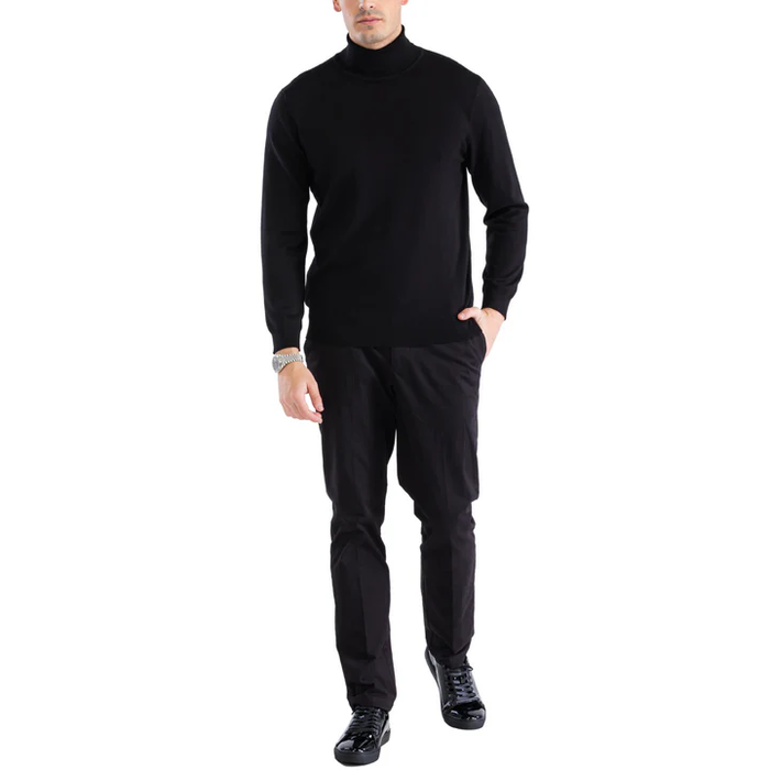 MENS BLACK PULLOVER TURTLENECK SWEATER - Image 2