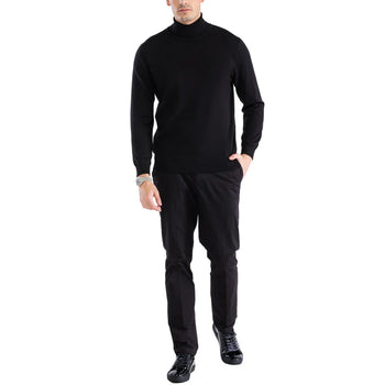 MENS BLACK PULLOVER TURTLENECK SWEATER - Image 2