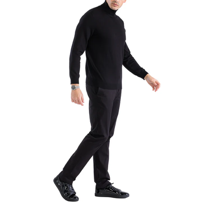 MENS BLACK PULLOVER TURTLENECK SWEATER - Image 5