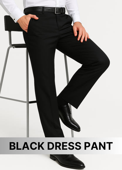 Men'S Dacron Polyester Black Somerset Double-Pleated Slacks / Dress Pants Trouser - Image 5
