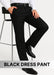 Men'S Dacron Polyester Black Somerset Double-Pleated Slacks / Dress Pants Trouser