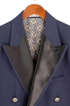 Midnight Navy Modern Fit Double-Breasted Tuxedo Blazer