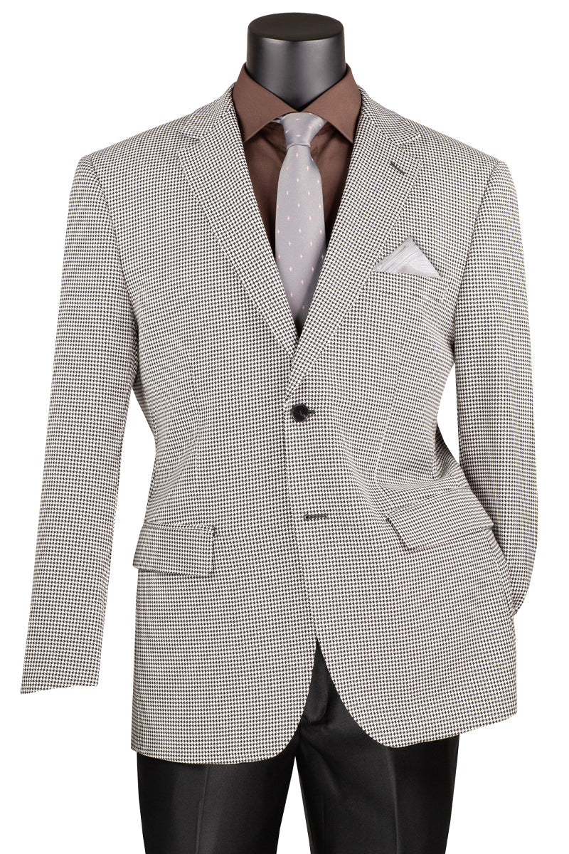 Mens Black Blazer - Men's Two Button Modern Fit Sport Coat Blazer in Black Houndstooth