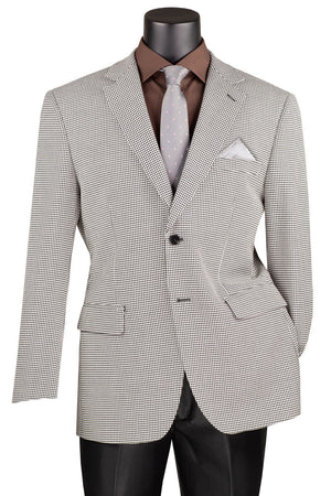 Mens Black Blazer - Men's Two Button Modern Fit Sport Coat Blazer in Black Houndstooth