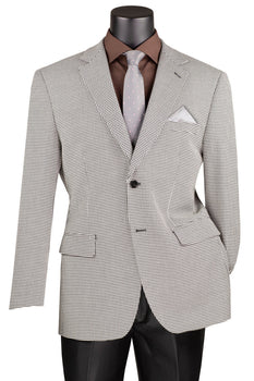 Mens Black Blazer - Men's Two Button Modern Fit Sport Coat Blazer in Black Houndstooth