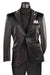 Mens Black Blazer - Men's Two Button Peak Lapel Vegan Leather Blazer in Black