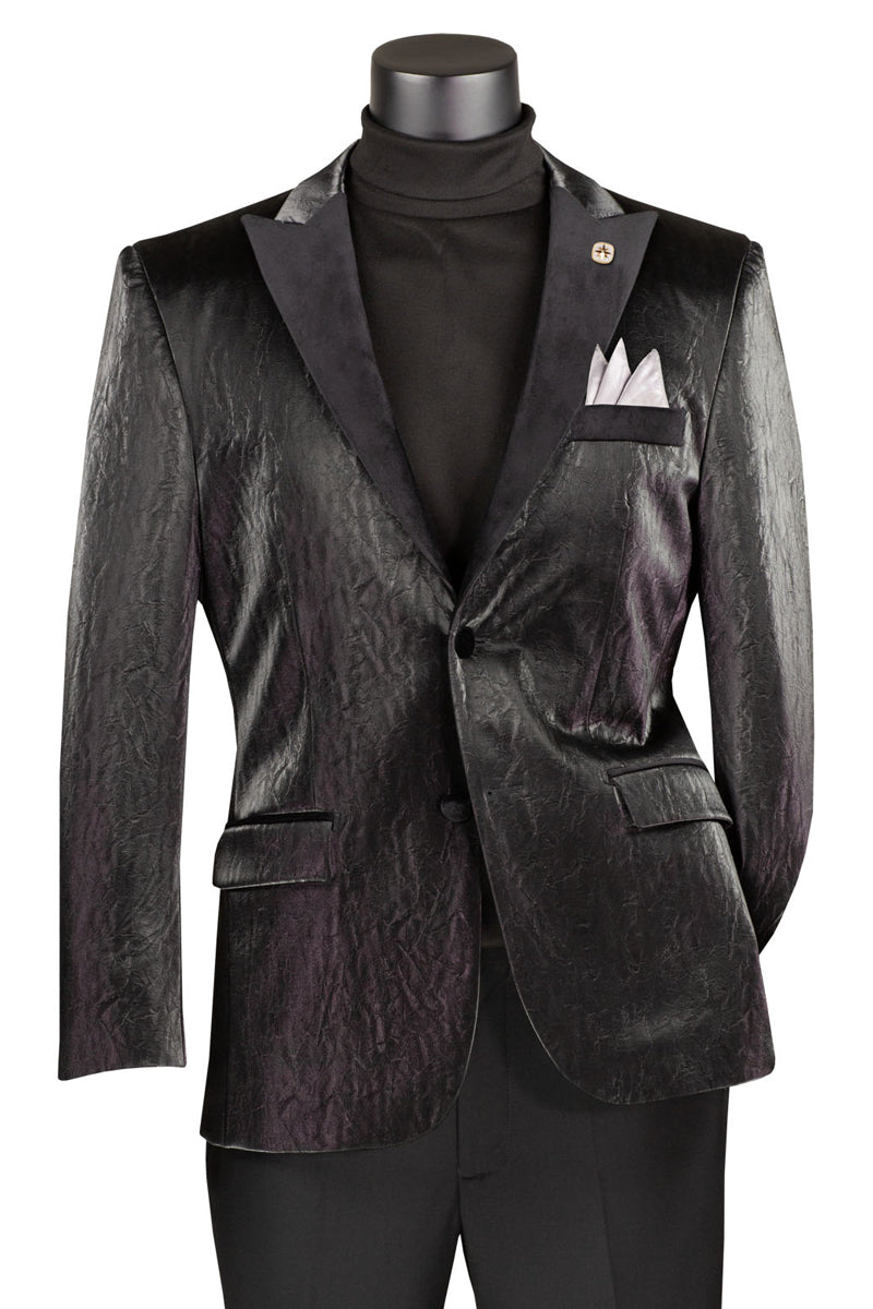 Mens Black leather blazer