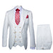 Rossi Man Slim Fit 3-Piece White Suit – Peak Lapel, Double-Breasted Vest & Flat Front Pants