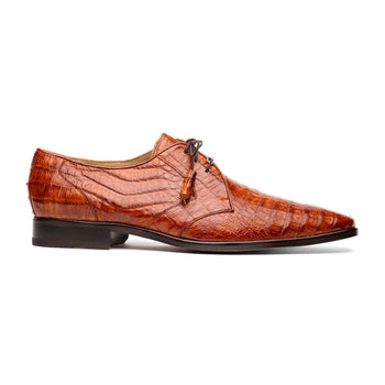 Marco Di Milano Lacio Men's Shoes Brandy Exotic Crocodile Derby Oxfords - Image 8