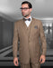 Mens 2 Button Modern Fit Vested Wool Suit in Bronze