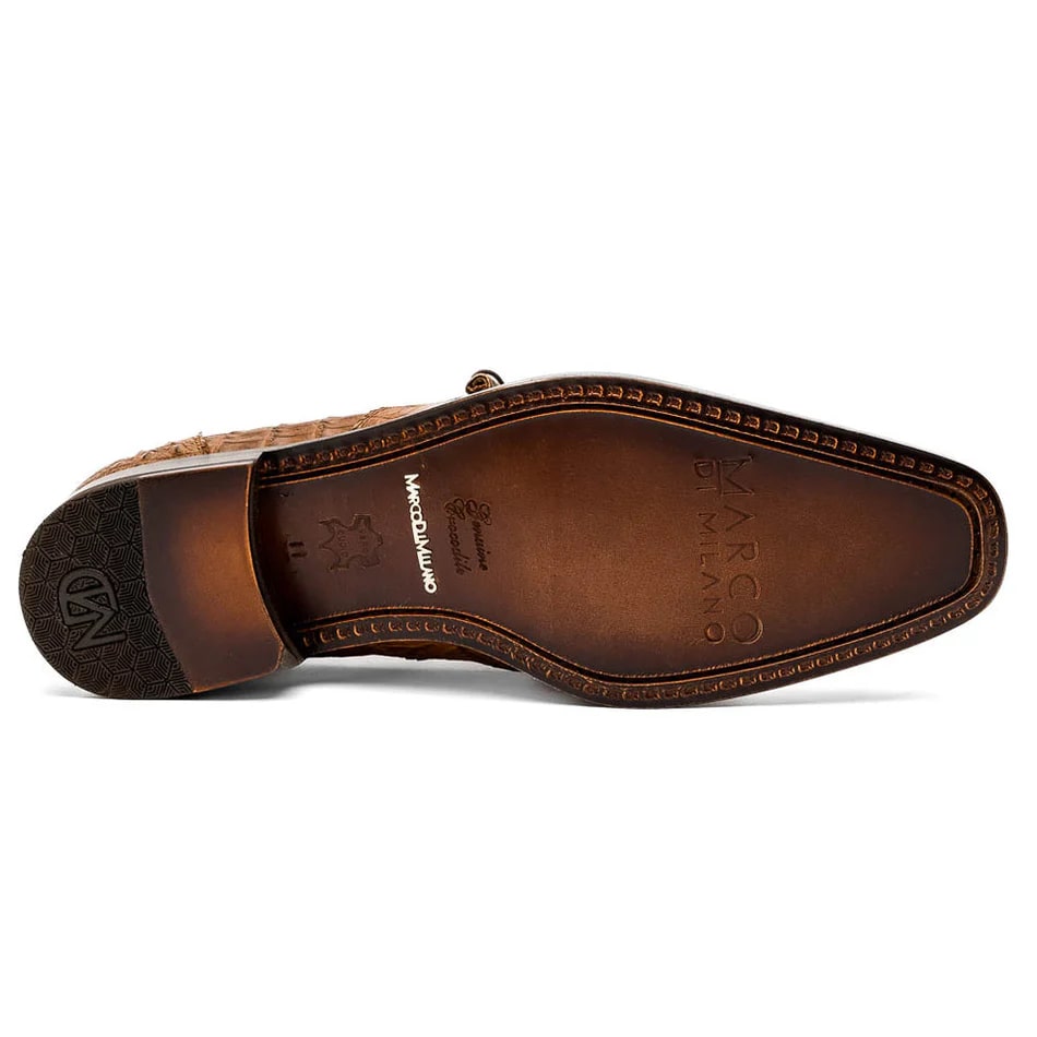Marco Di Milano Lacio Men's Shoes Bay Apache Brown Genuine Caiman Crocodile Dress Derby Oxfords - Image 5