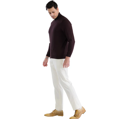 MENS BROWN PULLOVER TURTLENECK SWEATER - Image 4
