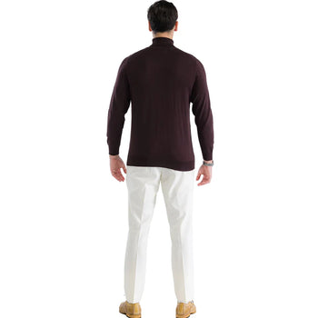 MENS BROWN PULLOVER TURTLENECK SWEATER - Image 6