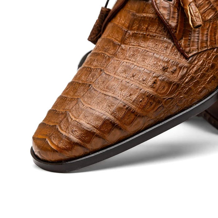 Marco Di Milano Lacio Men's Shoes Bay Apache Brown Genuine Caiman Crocodile Dress Derby Oxfords - Image 3