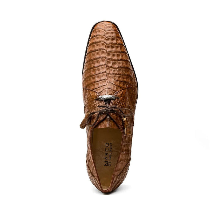 Marco Di Milano Lacio Men's Shoes Bay Apache Brown Genuine Caiman Crocodile Dress Derby Oxfords - Image 6
