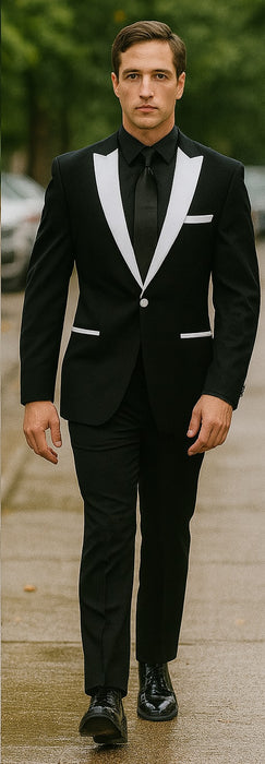 BTuxedo ~ Tux Black And White Lapel Tuxedo
