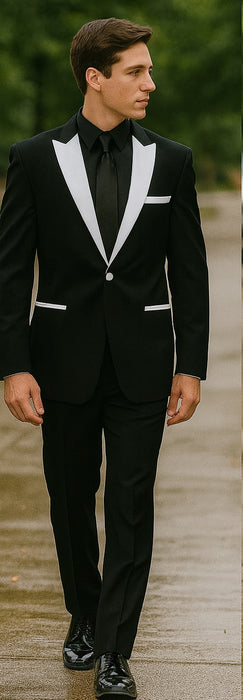 BTuxedo ~ Tux Black And White Lapel Tuxedo