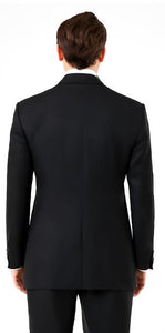 Double Breasted Blazer with Gold Buttons - Black Sport Coat