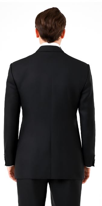Double Breasted Blazer with Gold Buttons - Black Sport Coat