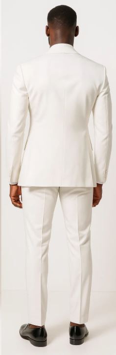 Big Lapel - Wide Lapel - Tom Ford Style Suit - Ticket Pocket - White - Image 5
