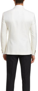 White Pure Dinner Shawl Collar Jacket Blazer & Sport Coat