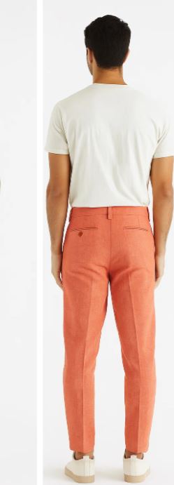 Linen Flat Front Pants Tangy Orange