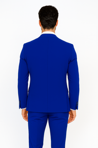 Poplin Fabric Pacelli 3pc Royal Blue Suit 