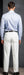 Men'S White Single Pleat Dress Pants Unhemmed Unfinished Bottom