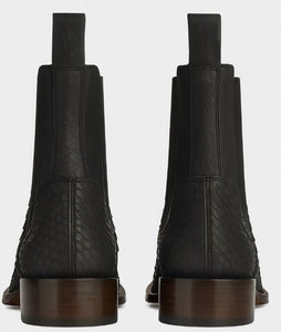 Black Python Print Short Cowboy Boot