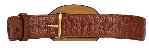 Original Caiman Hornback Skin Western Style Belt Brown