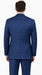 Mens Classic Wool Feel Double Breasted Glen Plaid Suit in Blue