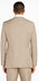 Mens Three Piece Suit - Vested Suit Mens Tan ~ Beige 3 Button Dress Ticket Pocket Suits