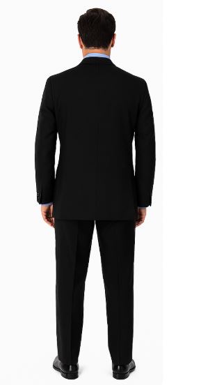 Black Suit - Three Button Vested Suit 